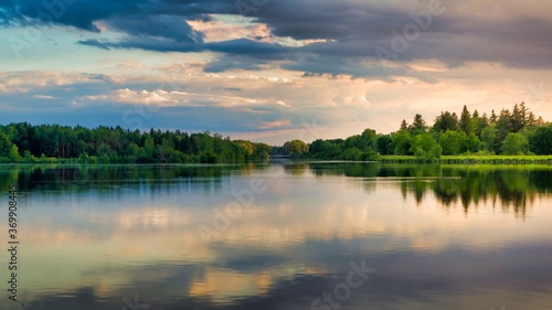 Summer Evening Sunset Lake © Egkarach