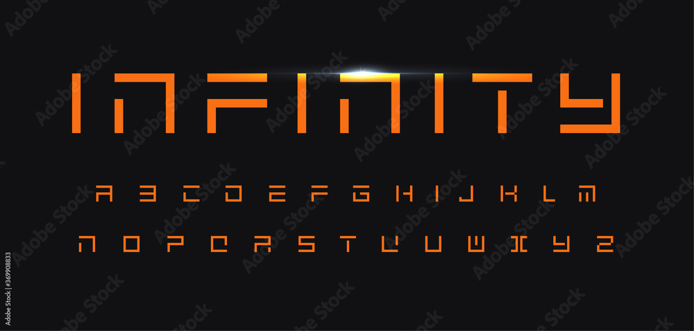 Geometric letters set. Futuristic technology vector latin alphabet. Minimal style font. Square geometrical ABC, architecture monogram and poster template. Typography design. Geometric letters set. Futuristic technology vector latin alphabet. Minimal style font. Square geometrical ABC, architecture monogram and poster template. Typography design.