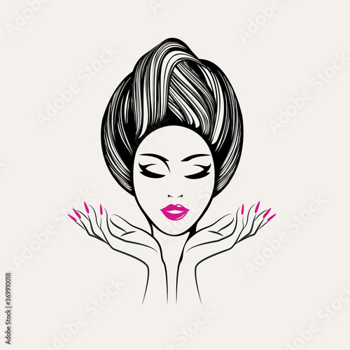 Hair Salon Wall Decal - Beauty Salon Logo