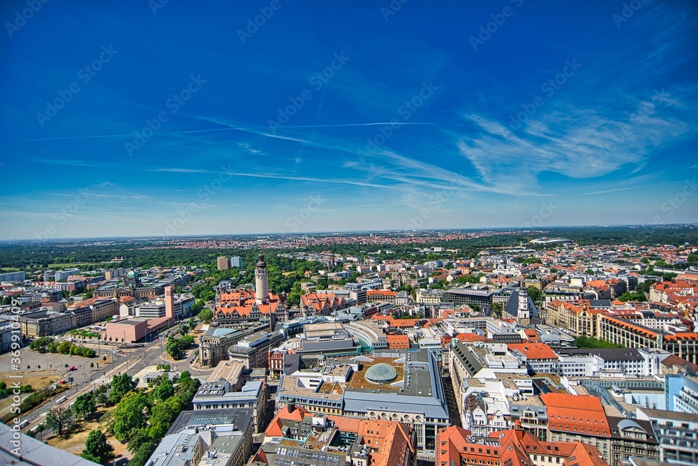 City centre of Leipzig from the air