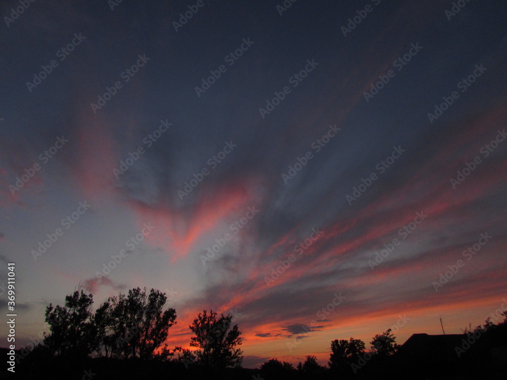 Fototapeta premium red sunset sky