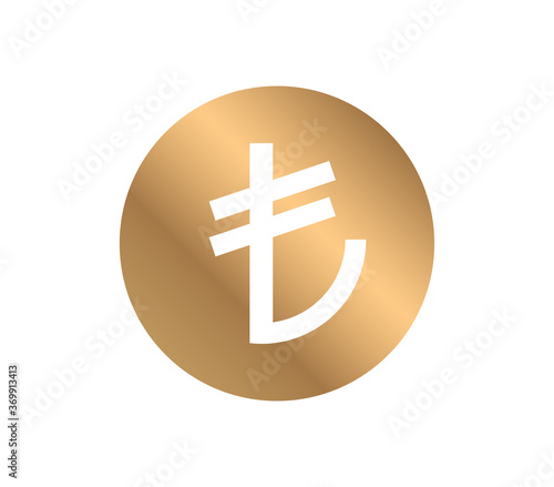 Gold lira icon. vector Turkish lira symbol. Gold lira. 