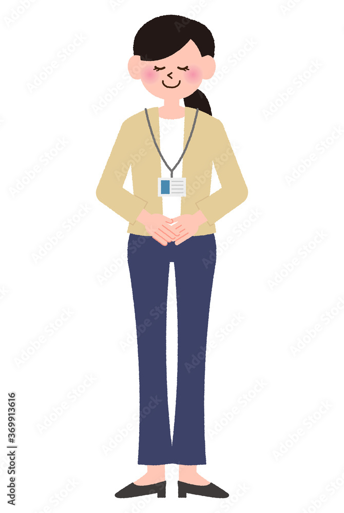 ポーズをとっているOLの女性