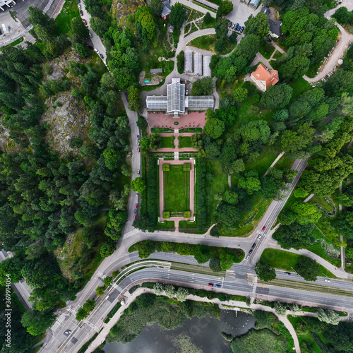 Obraz na płótnie Aerial view of the botanical garden in Helsinki, Finland. w salonie