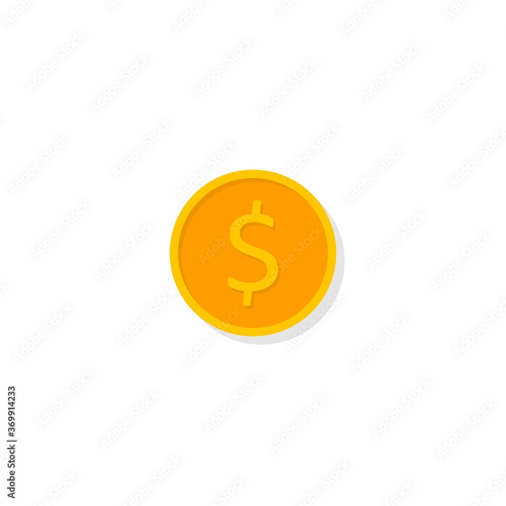 Gold coin Shadow icon vector isolated. Gold coin Shadow icon vector isolated.