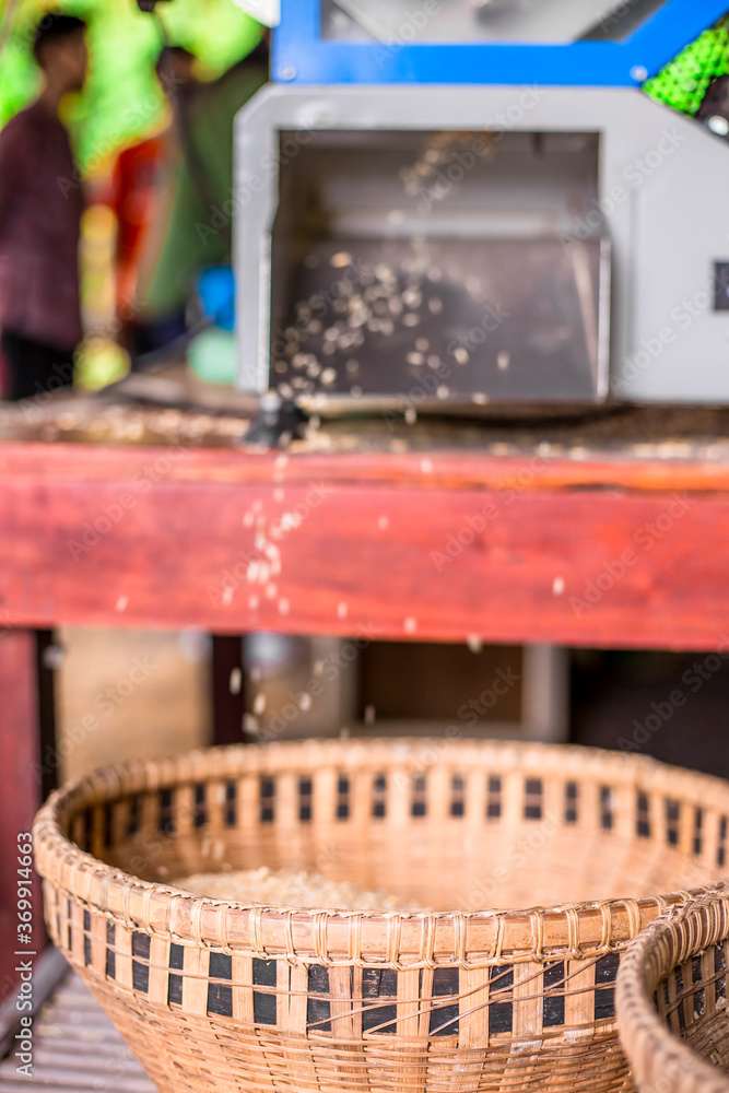 Blurred abstract background of traditional tools used for milling rice, used in rural agricultural plots. Blurred abstract background of traditional tools used for milling rice, used in rural agricultural plots.