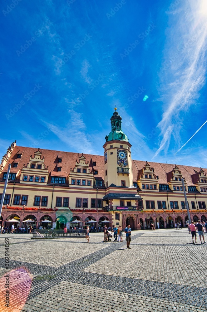 Naklejka premium Market place in the city centre of Leipzig