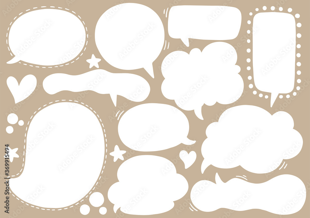 0019 hand drawn background Set of cute speech bubble in doodle style 0019 hand drawn background Set of cute speech bubble in doodle style