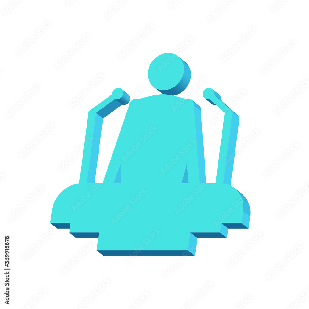 Obraz premium Blue microphone speaker on a white background 3d, vector