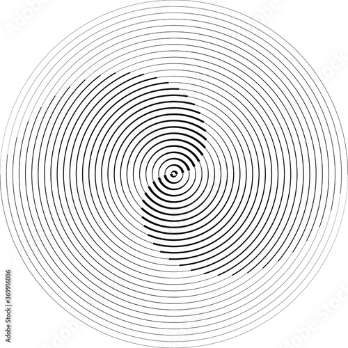 Lines in Circle Form . Spiral Vector Illustration .Technology round. Wave Logo . Design element . Abstract Geometric shape .