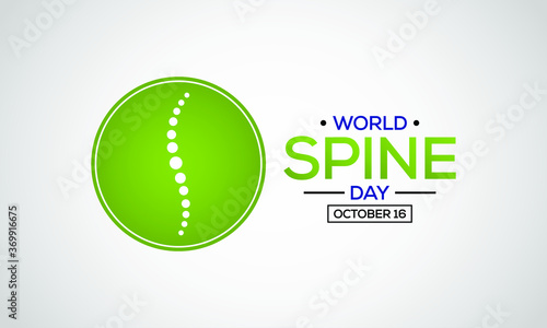 World Spine Day highlights the burden of spinal pain and disability around the world. Takes place on October 16 each year across the globe. vector illustration.