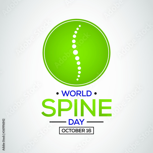 World Spine Day highlights the burden of spinal pain and disability around the world. Takes place on October 16 each year across the globe. vector illustration.