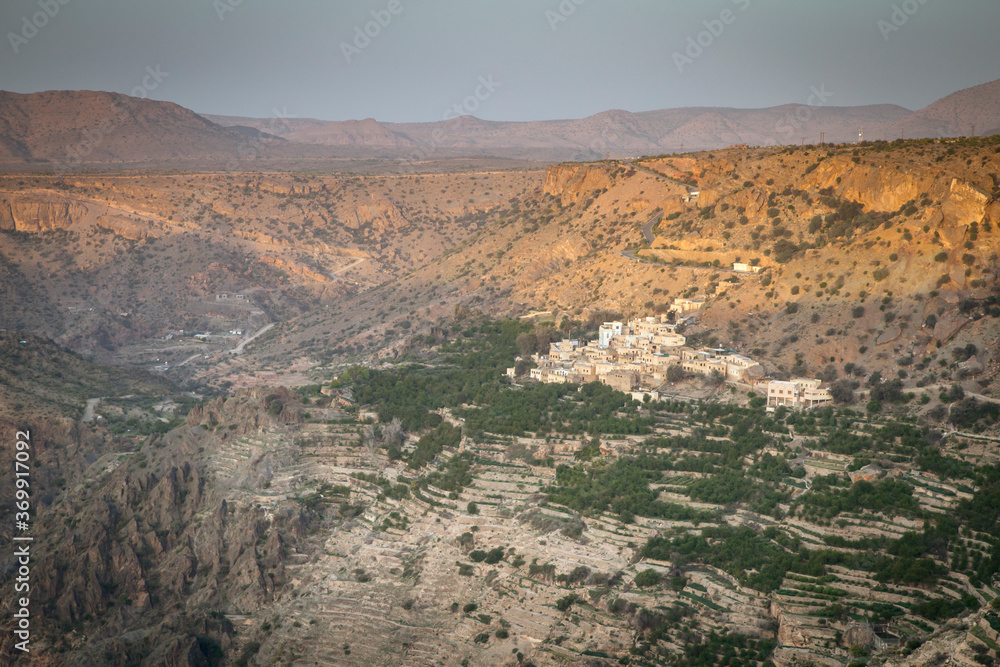 landscape of Omani mountains - Jabal AL Akhdar or Green Mountains 