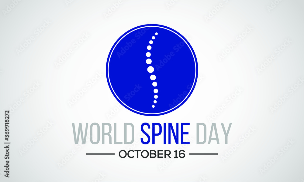 World Spine Day highlights the burden of spinal pain and disability around the world. Takes place on October 16 each year across the globe. vector illustration.