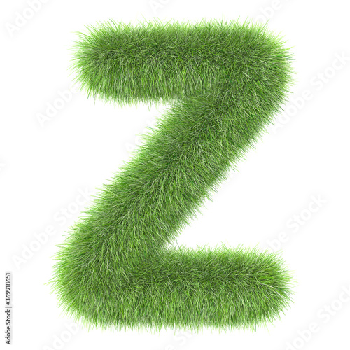 3d Grass creative cartoon nature decorative letter Z