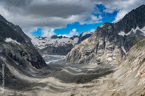 the remains of Oberaletsch Glacier in the Swiss Alps © schame87