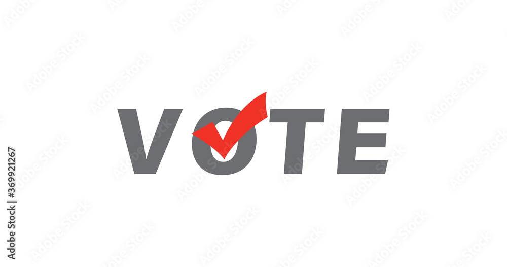 Voting elect symbol in flat. Checkmark right symbol tick sign. Political vector banner. Patriotic concept Voting elect symbol in flat. Checkmark right symbol tick sign. Political vector banner. Patriotic concept