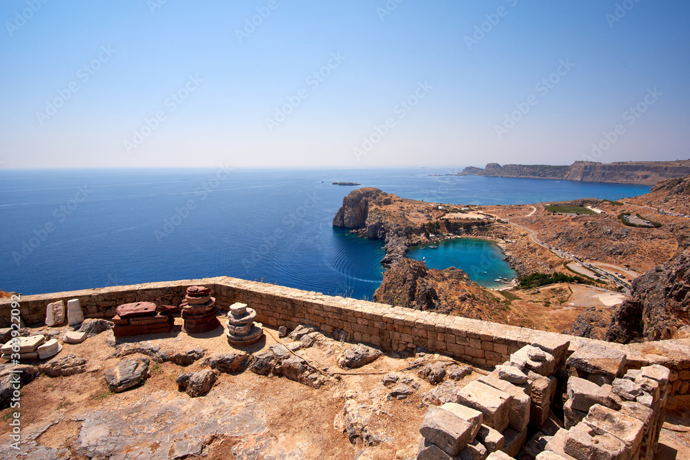 St Paul's Bay from Lindos Acropolis