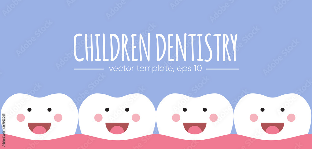 Vector concept for children dentistry. Tooth emblem and copy text space. Teeth cleaning. Dental care logo. Card, label, visit card, banner design template. Vector concept for children dentistry. Tooth emblem and copy text space. Teeth cleaning. Dental care logo. Card, label, visit card, banner design template.