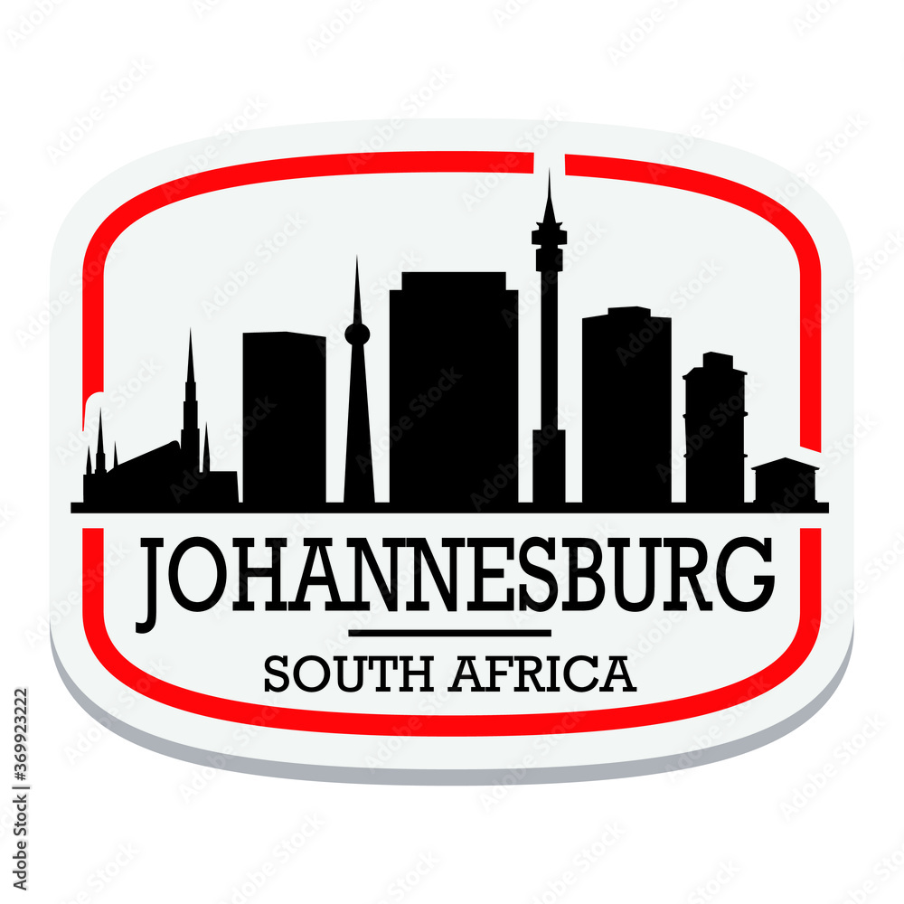 Johannesburg South Africa Label Stamp Icon Skyline City Design Tourism.