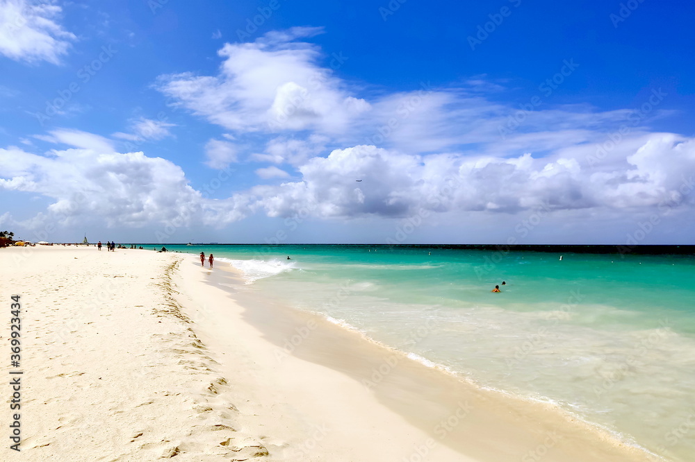 Beautiful cloudy seascape of Anguilla, Caribbean island