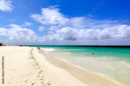 Beautiful cloudy seascape of Anguilla  Caribbean island