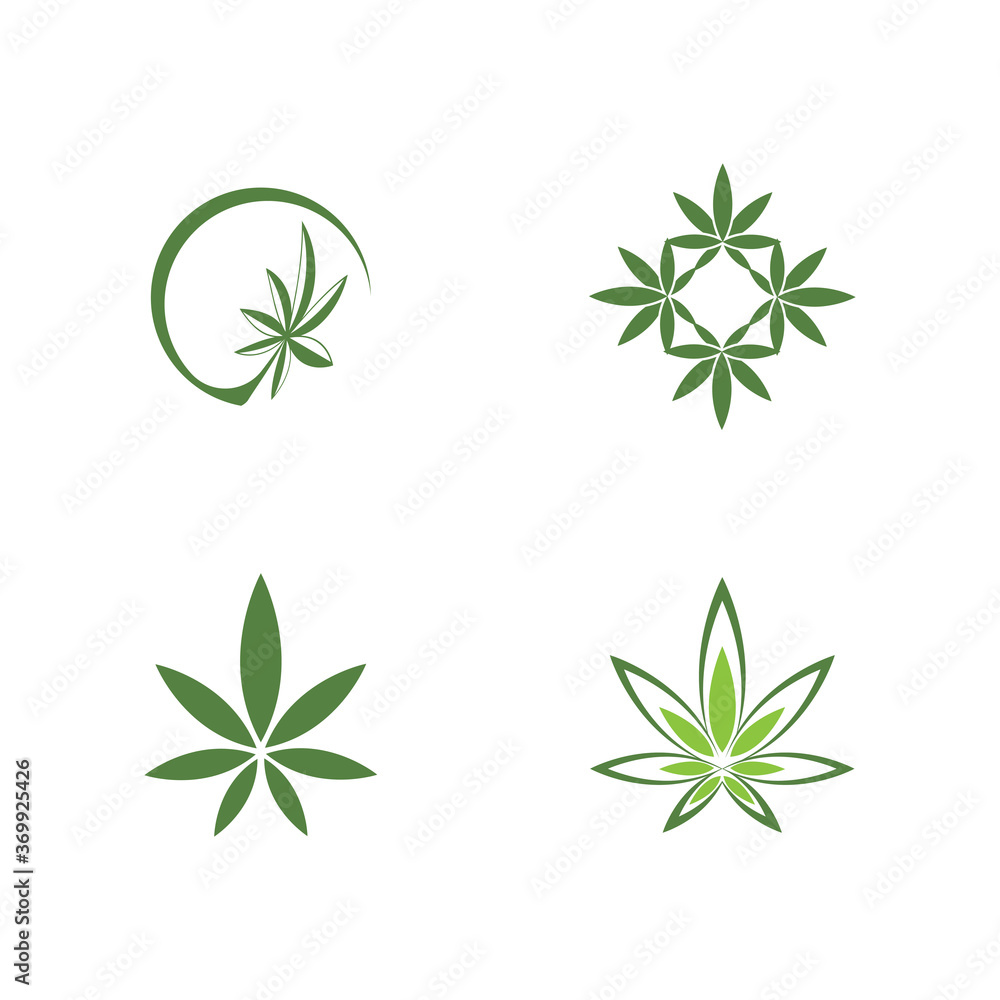 Set Canabis Logo Template vector Set Canabis Logo Template vector