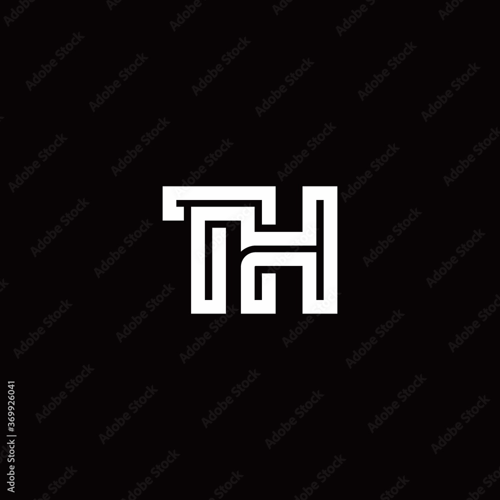 TH monogram logo with abstract line TH monogram logo with abstract line