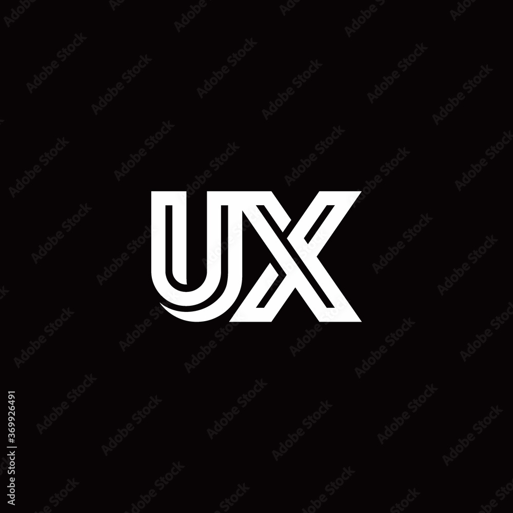 UX monogram logo with abstract line UX monogram logo with abstract line