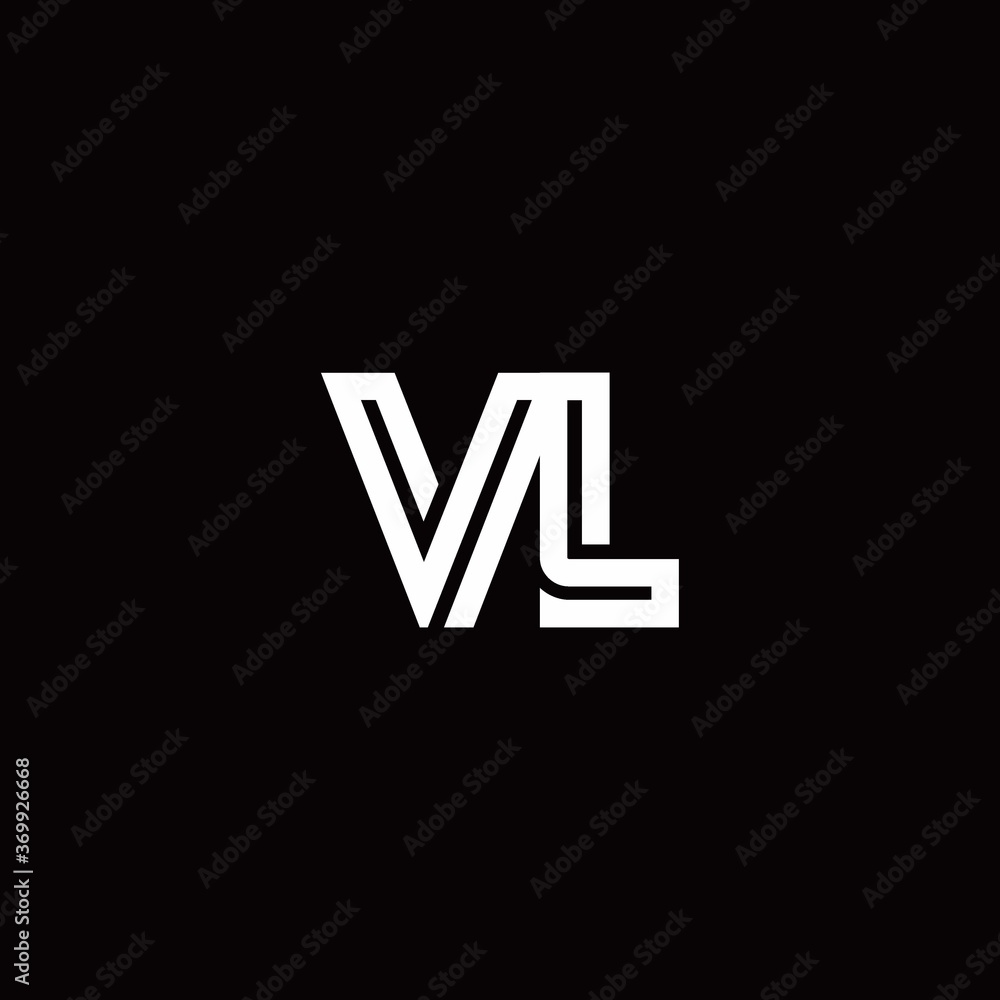 VL monogram logo with abstract line VL monogram logo with abstract line