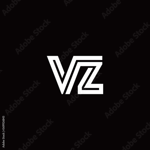 VZ monogram logo with abstract line