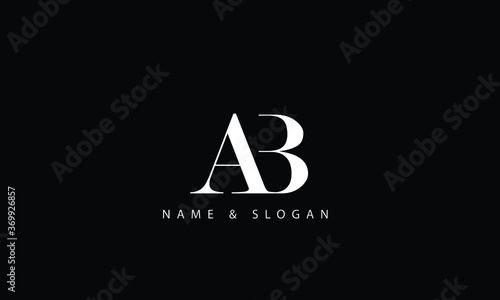 AB, BA, A, B abstract letters logo monogram