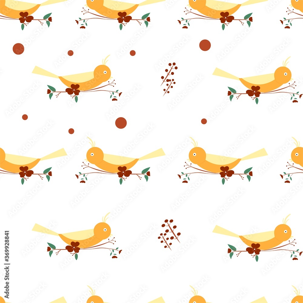 Fototapeta premium Seamless pattern with birds cartoon.
