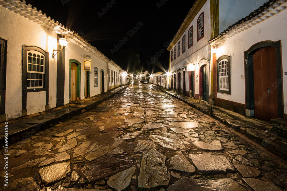 Night view of city of Tiradentes - Minas Gerais - Brazil