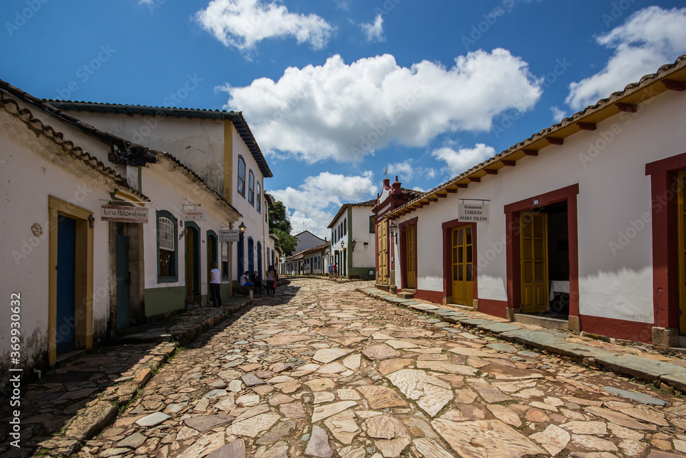 View of stone streets and architecture of Tiradentes - Minas Gerais - Brazil