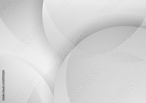 Abstract white and gray circles layer overlapping background.