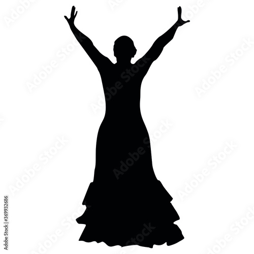 flamenco dancer silhouette dancing woman vector illustration isolated 