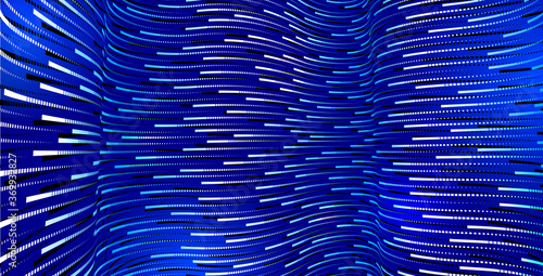 Technology vector abstract background with lines big data flow, 3D abstraction of nanotechnology and science, electronics and digital style, wire net dimensional perspective.