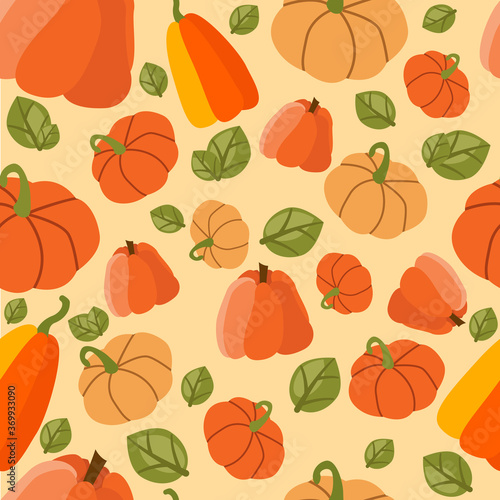 Seasonal autumn seamless pattern. Vector illustration For fabrics, greeting cards, wallpapers, gift wrapping paper, web page backgrounds