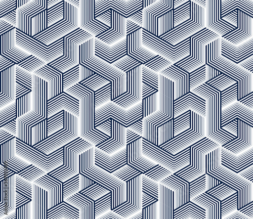 3D cubes seamless pattern vector background, lined dimensional blocks, architecture and construction, geometric design.