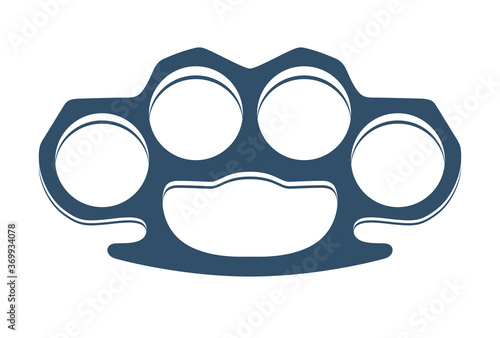 Brass knuckles isolated on white vector illustration.