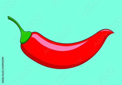 Red chilli pepper on turquoise background