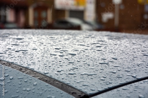 rain drops on the car