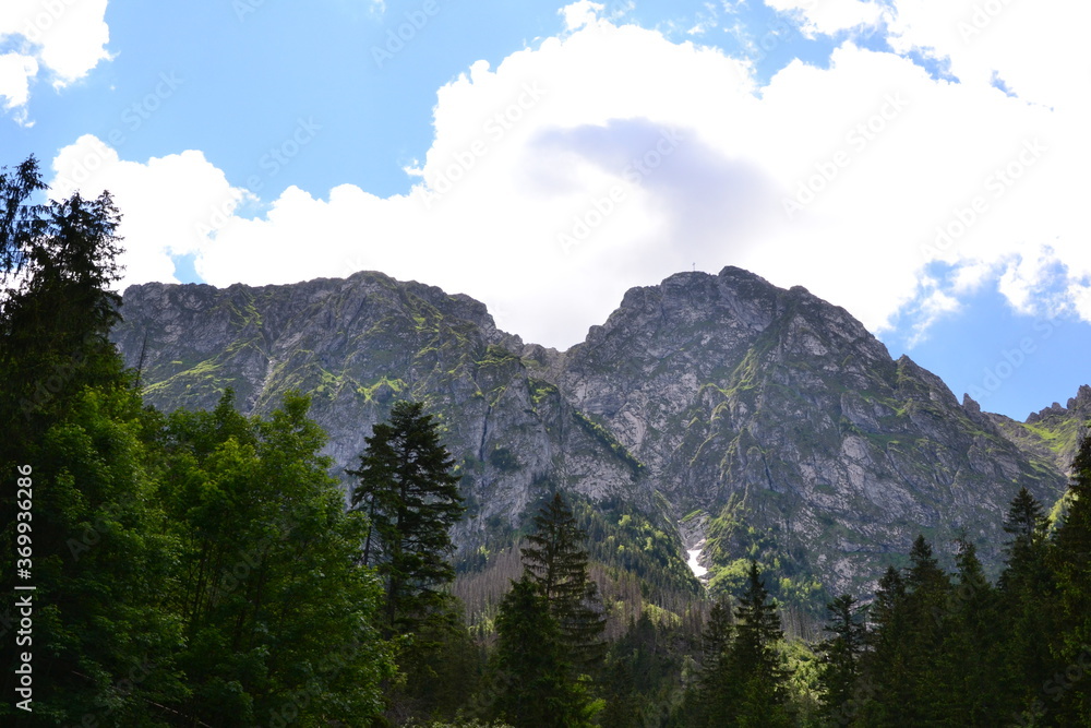 Giewont. Mountain massif in the Tatra Mountains of Poland. A mountain-symbol, whose profile is associated with the silhouette of a sleeping knight