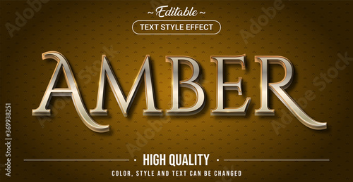 Editable text style effect - Amber color theme style.