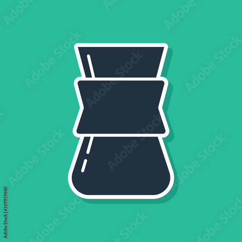 Blue Coffee turk icon isolated on green background. Vector.
