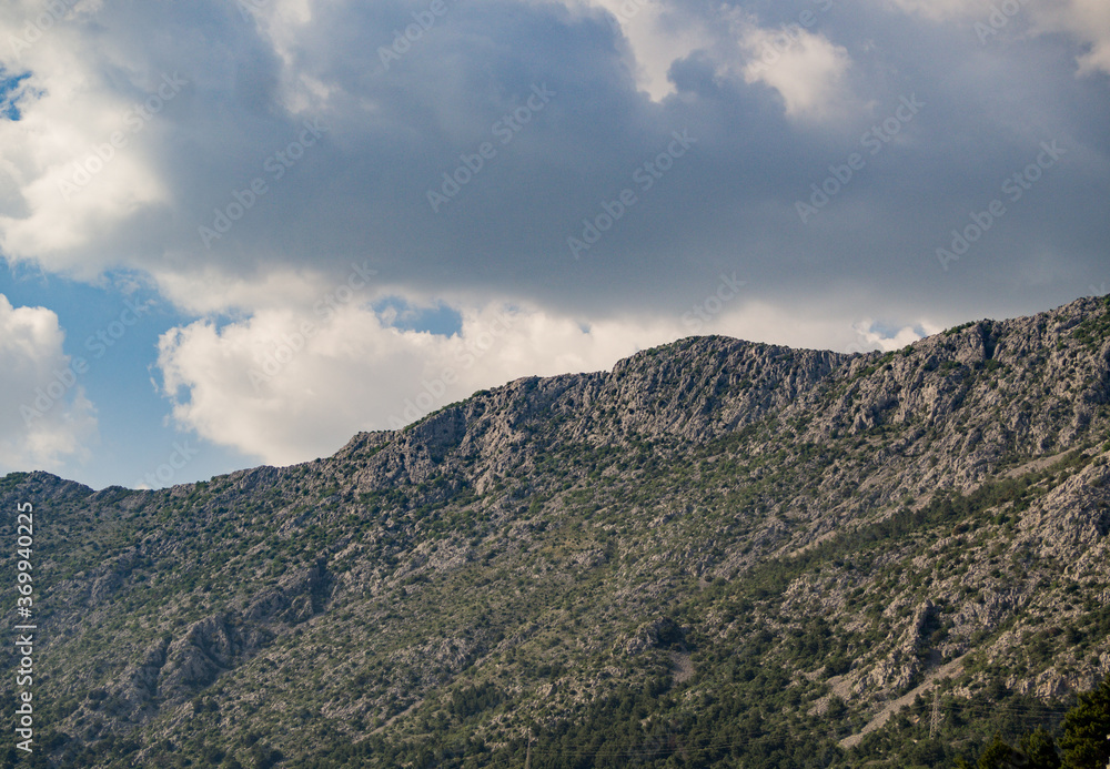 Mountain range on adriatic coast, Croatia