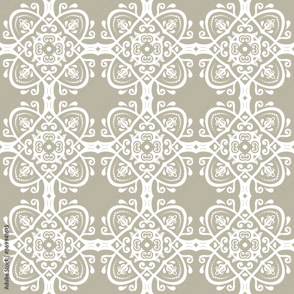 Orient vector classic golden white pattern. Seamless abstract background with vintage elements. Orient background. Ornament for wallpaper and packaging