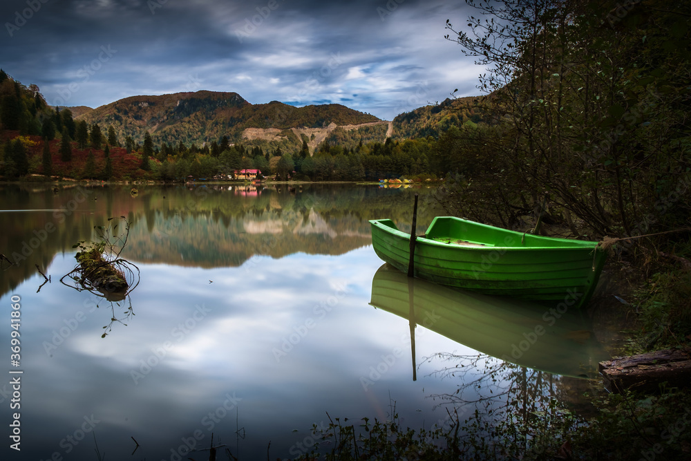 canoe on lake