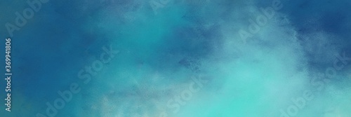 beautiful teal blue, sky blue and cadet blue color background with space for text or image. vintage texture, distressed old textured painted design. can be used as header or banner